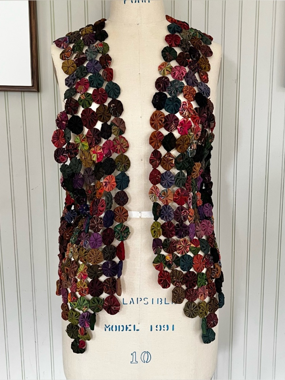 Rico International Silk Yo Yo Stitch Vintage Multi Color Vest
